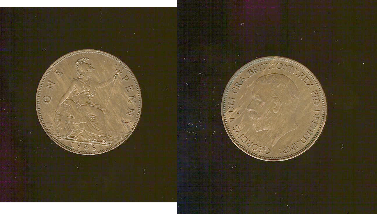 English penny 1936 Unc